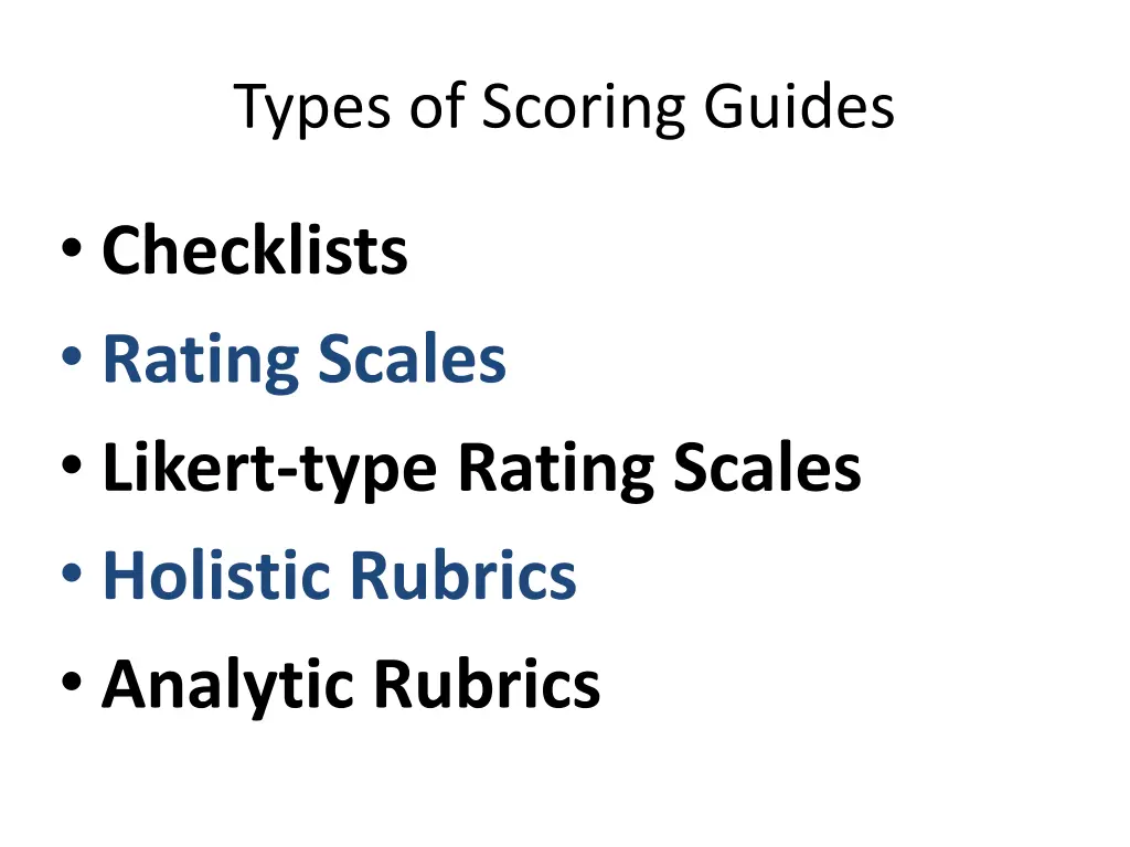 types of scoring guides