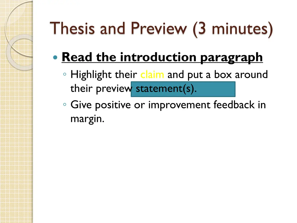 thesis and preview 3 minutes