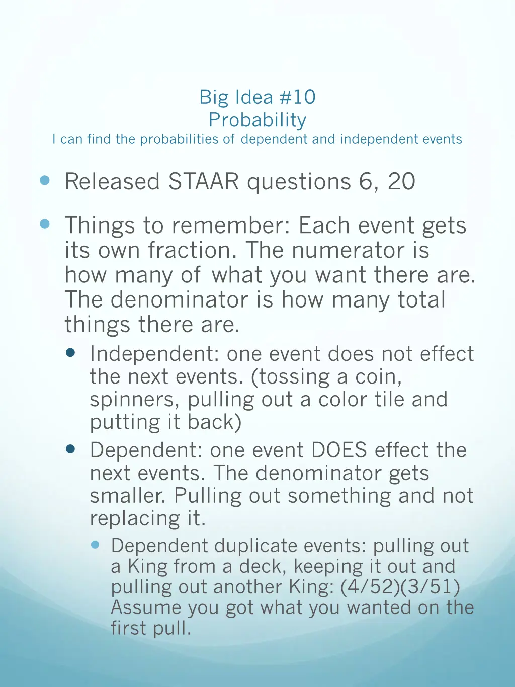 big idea 10 probability