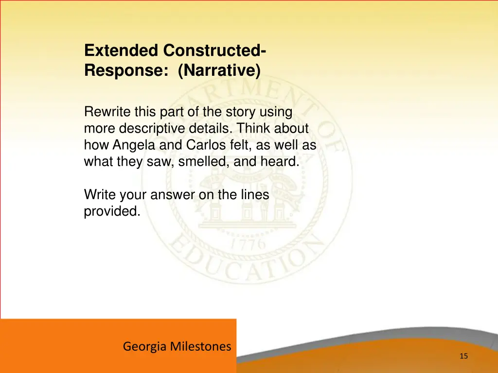 extended constructed response narrative