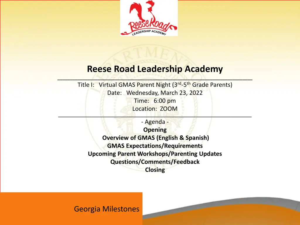 reese road leadership academy title i virtual