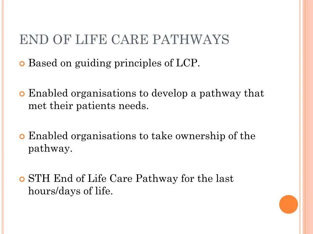 end of life care pathways