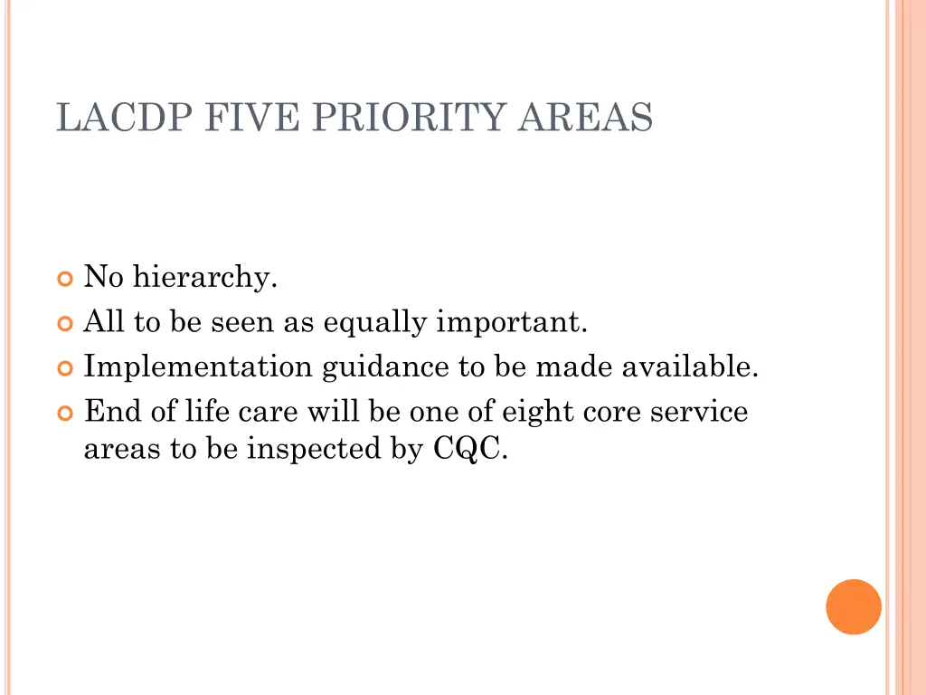 lacdp five priority areas