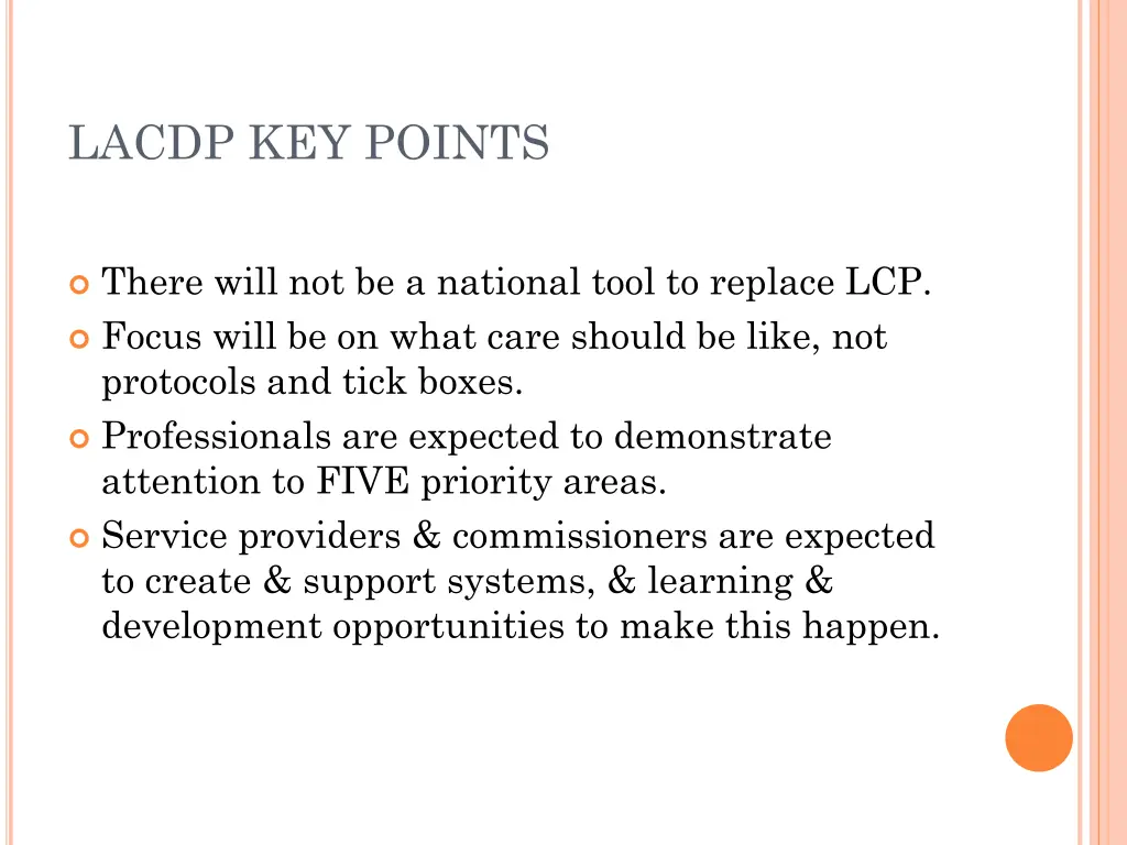 lacdp key points