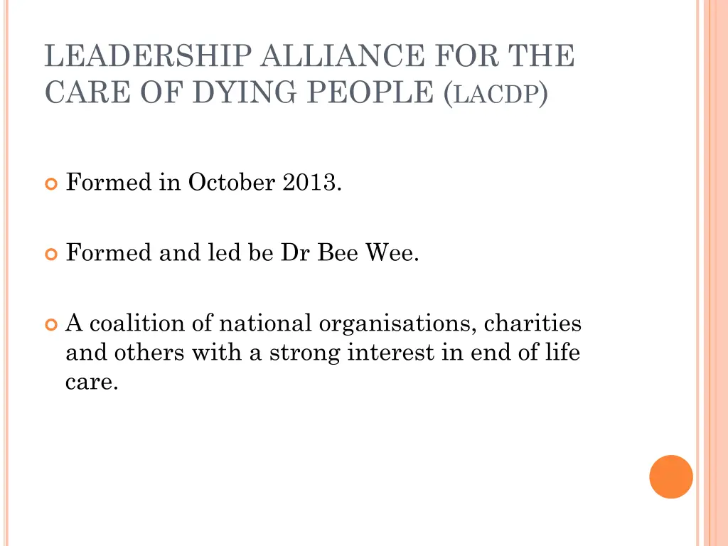 leadership alliance for the care of dying people