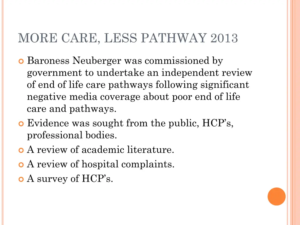 more care less pathway 2013