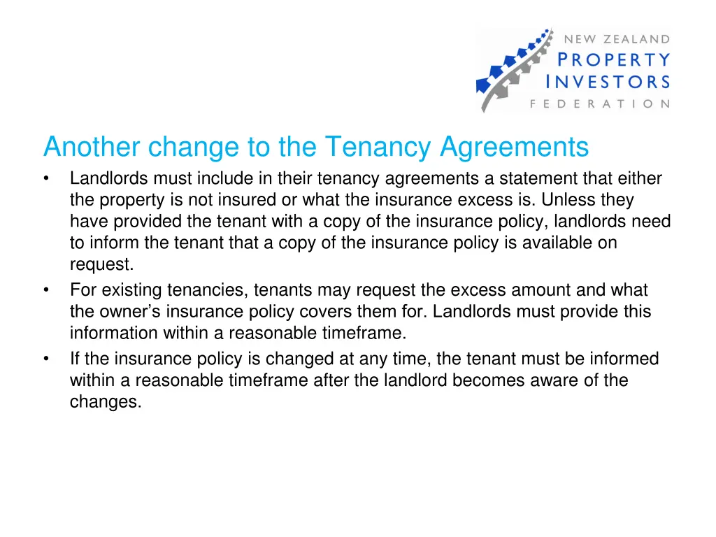 another change to the tenancy agreements