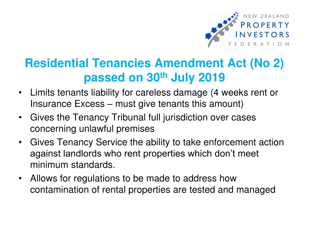 residential tenancies amendment act no 2 passed