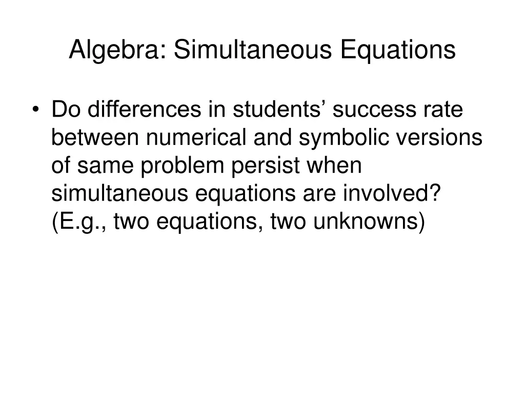 algebra simultaneous equations