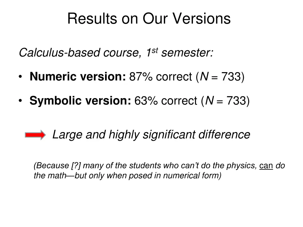 results on our versions