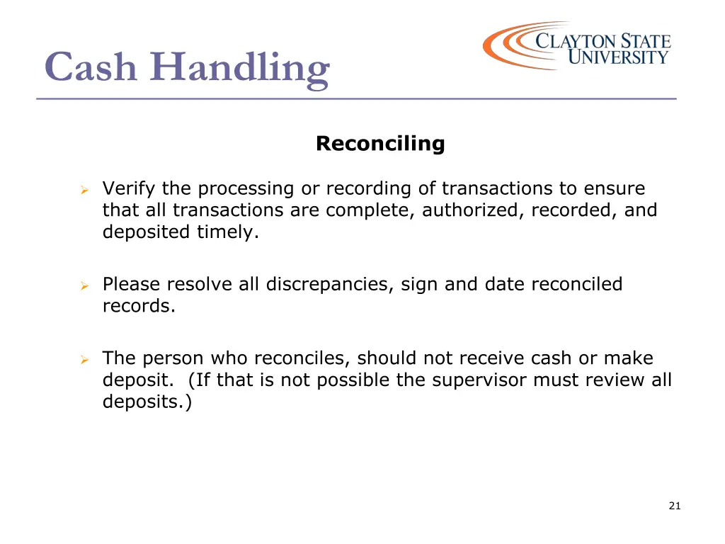 cash handling 19