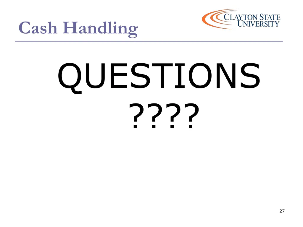 cash handling questions