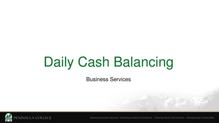 daily cash balancing