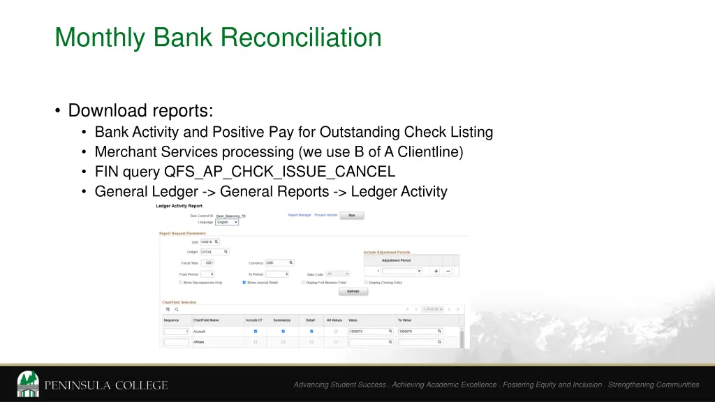 monthly bank reconciliation