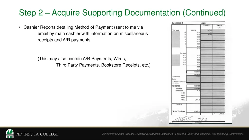 step 2 acquire supporting documentation continued