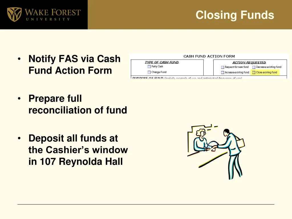 closing funds