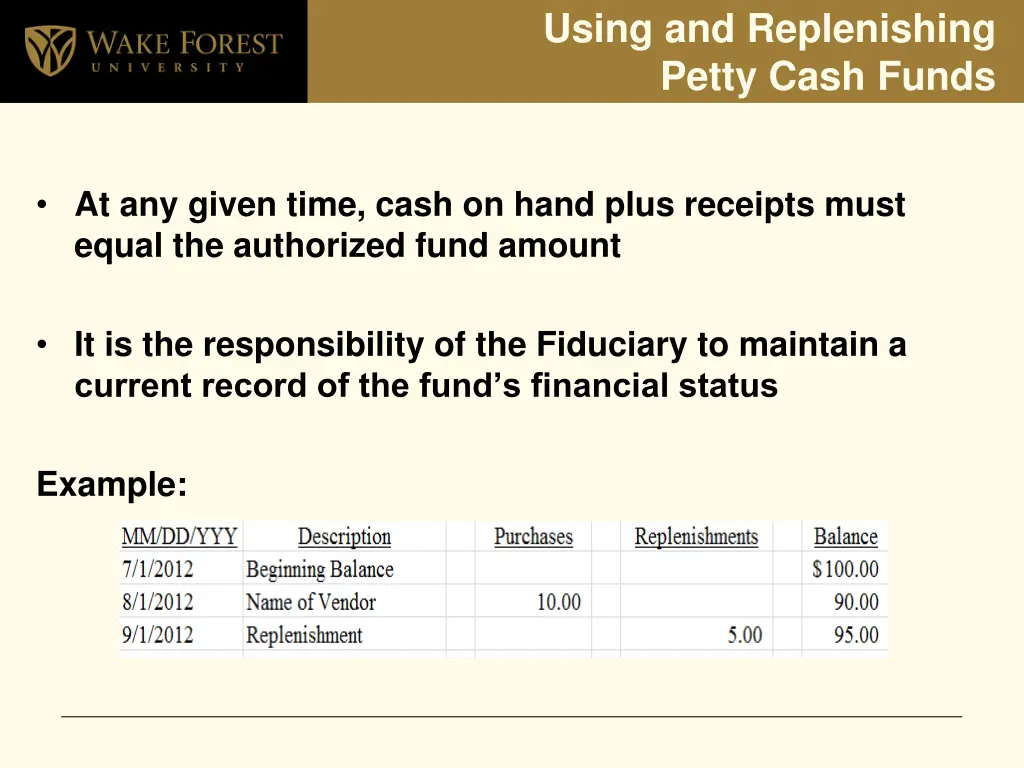 using and replenishing petty cash funds 2