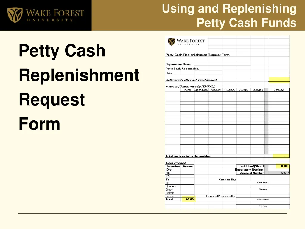 using and replenishing petty cash funds 4