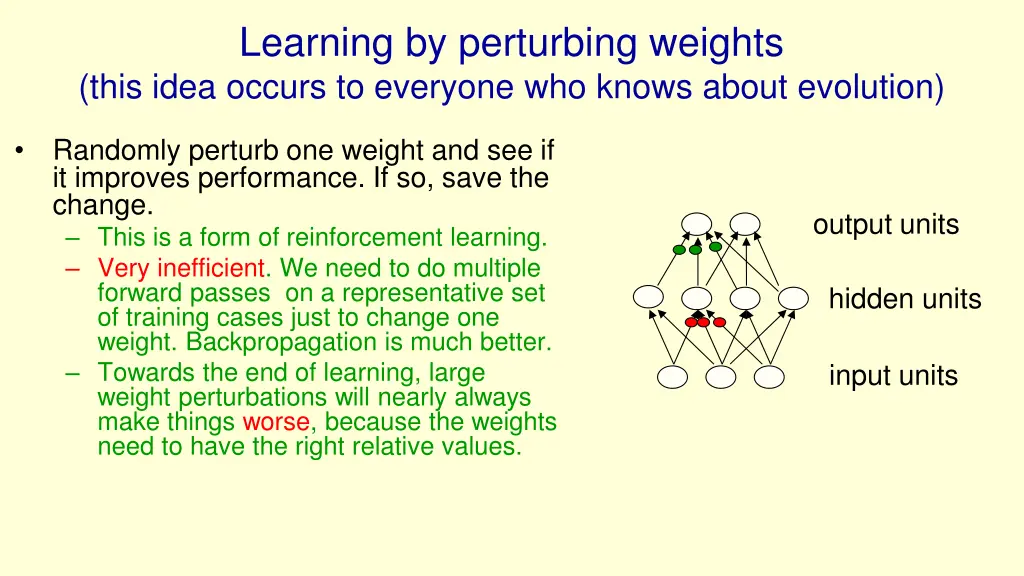 learning by perturbing weights this idea occurs