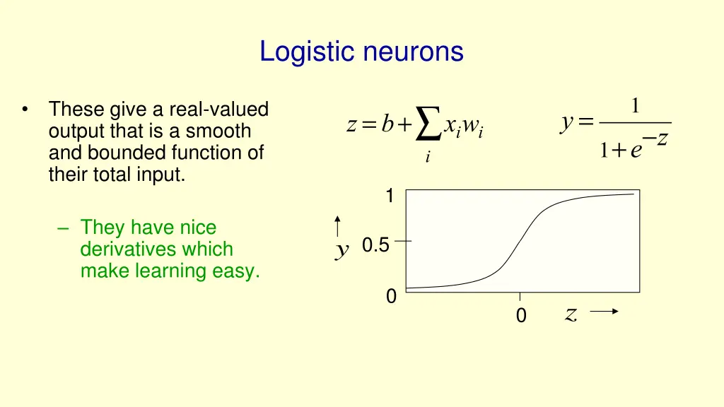 logistic neurons