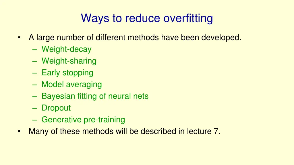 ways to reduce overfitting