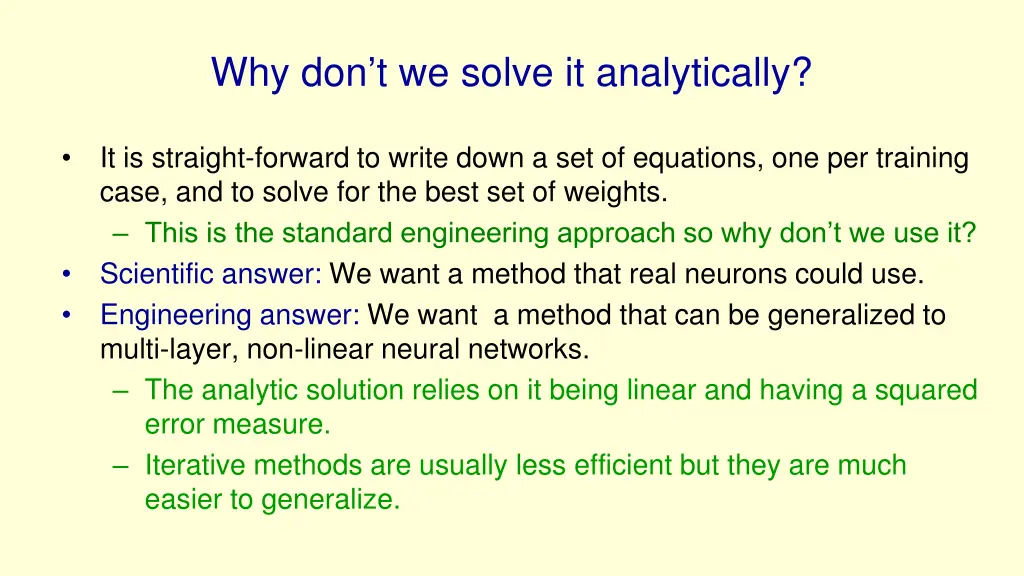 why don t we solve it analytically