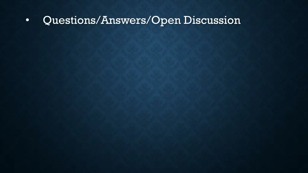 questions answers open discussion