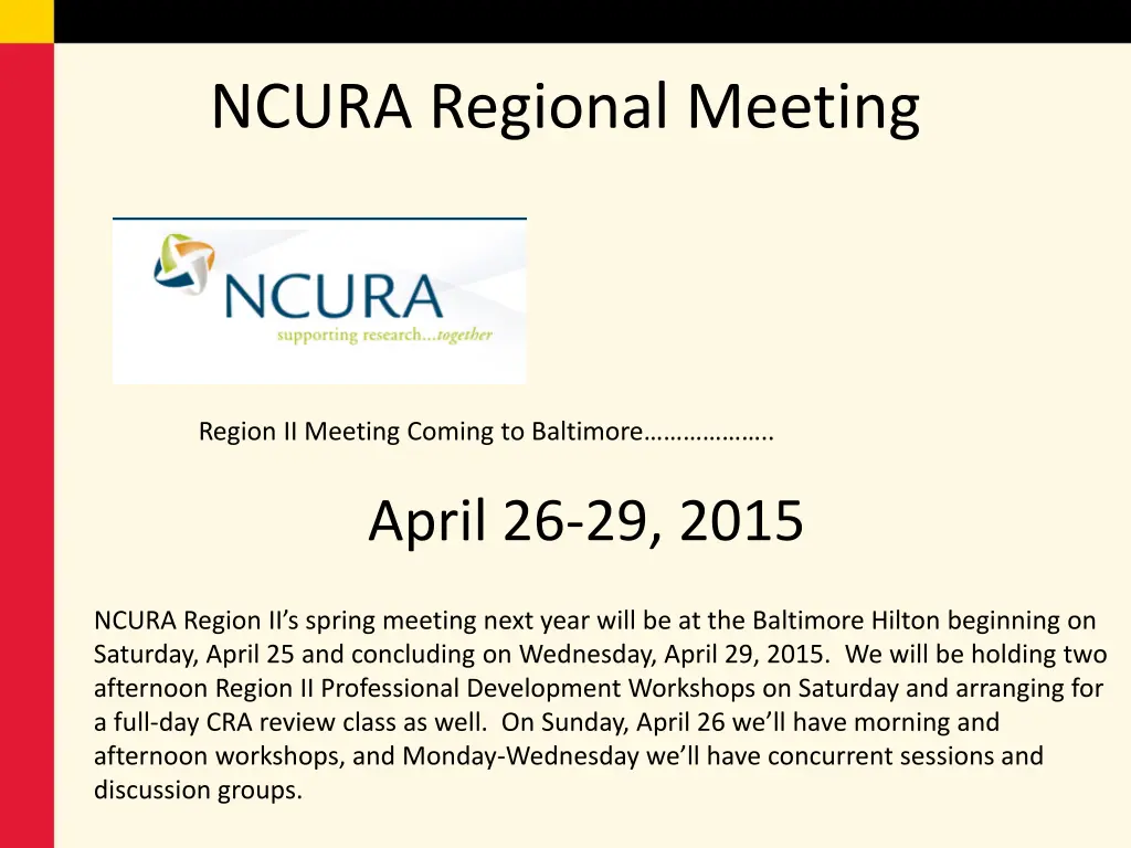 ncura regional meeting