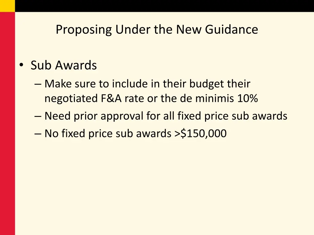 proposing under the new guidance 1