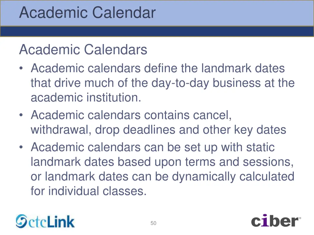 academic calendar