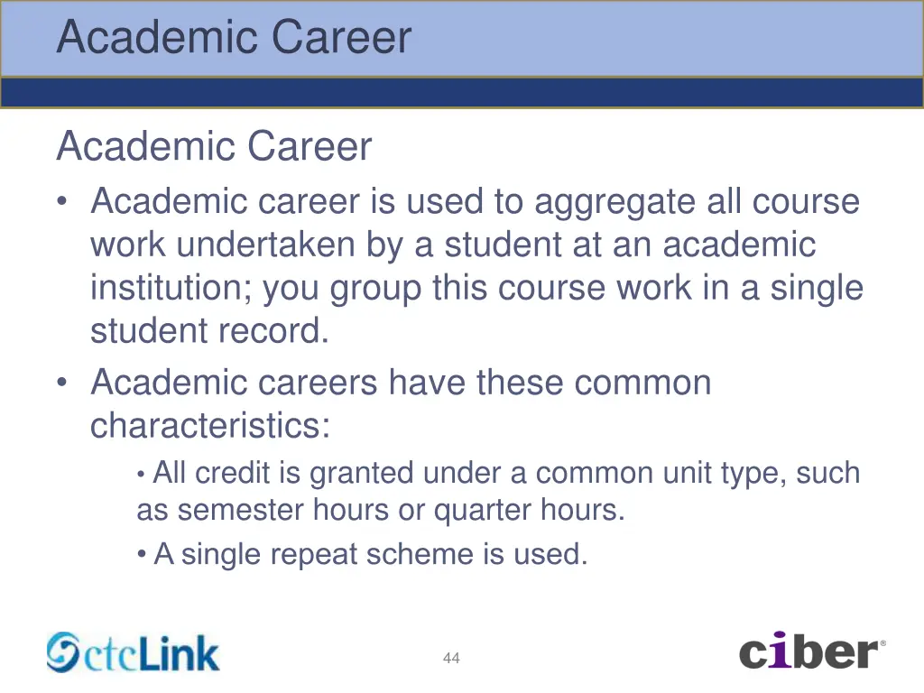 academic career