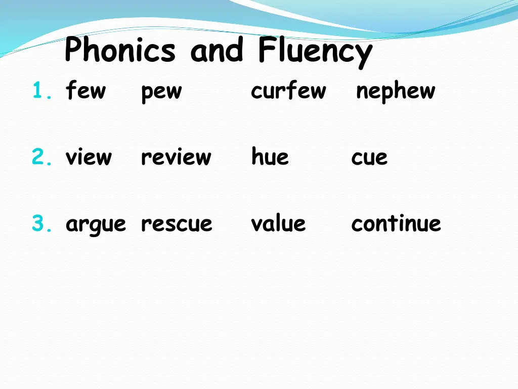 phonics and fluency 1 few pew 1