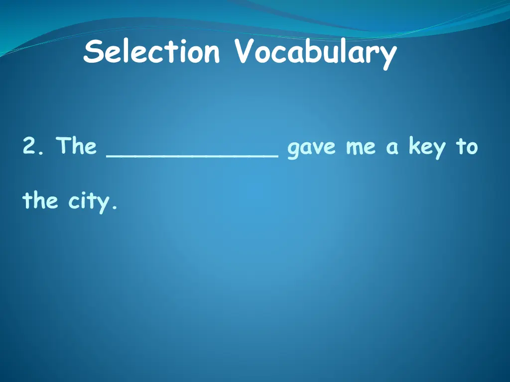 selection vocabulary 1