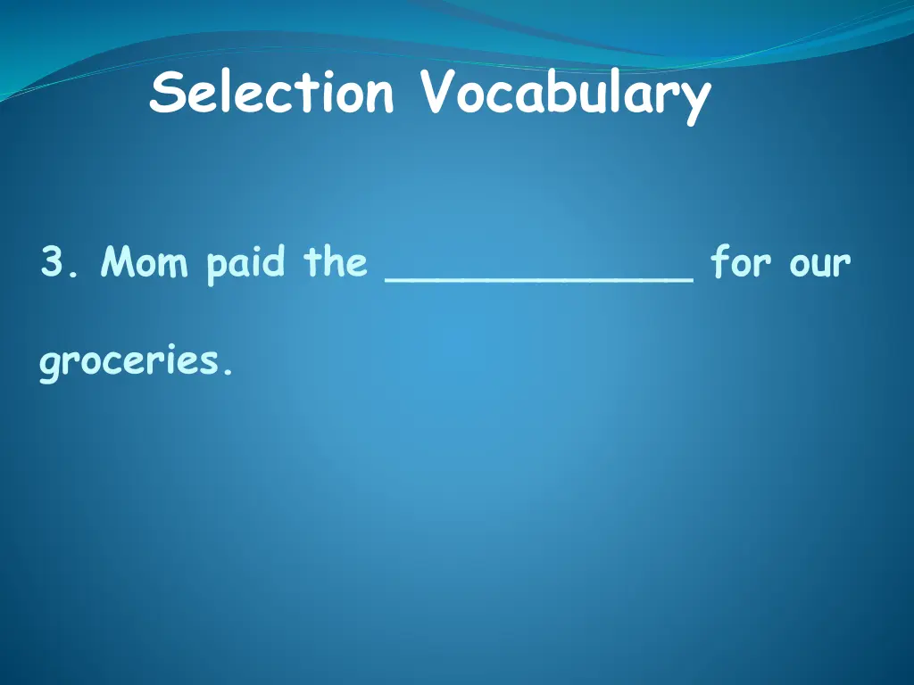 selection vocabulary 2