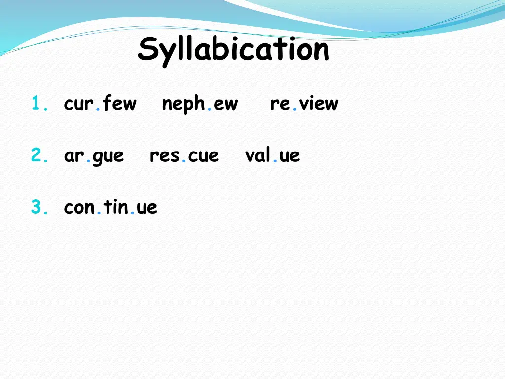 syllabication