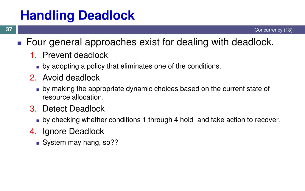 handling deadlock