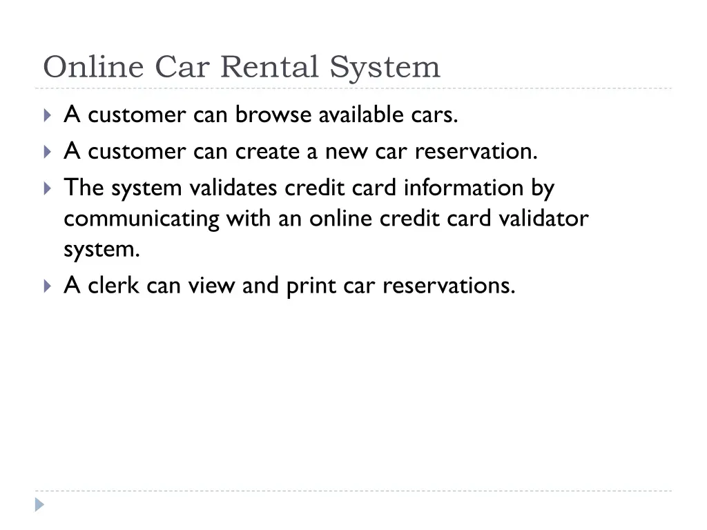 online car rental system