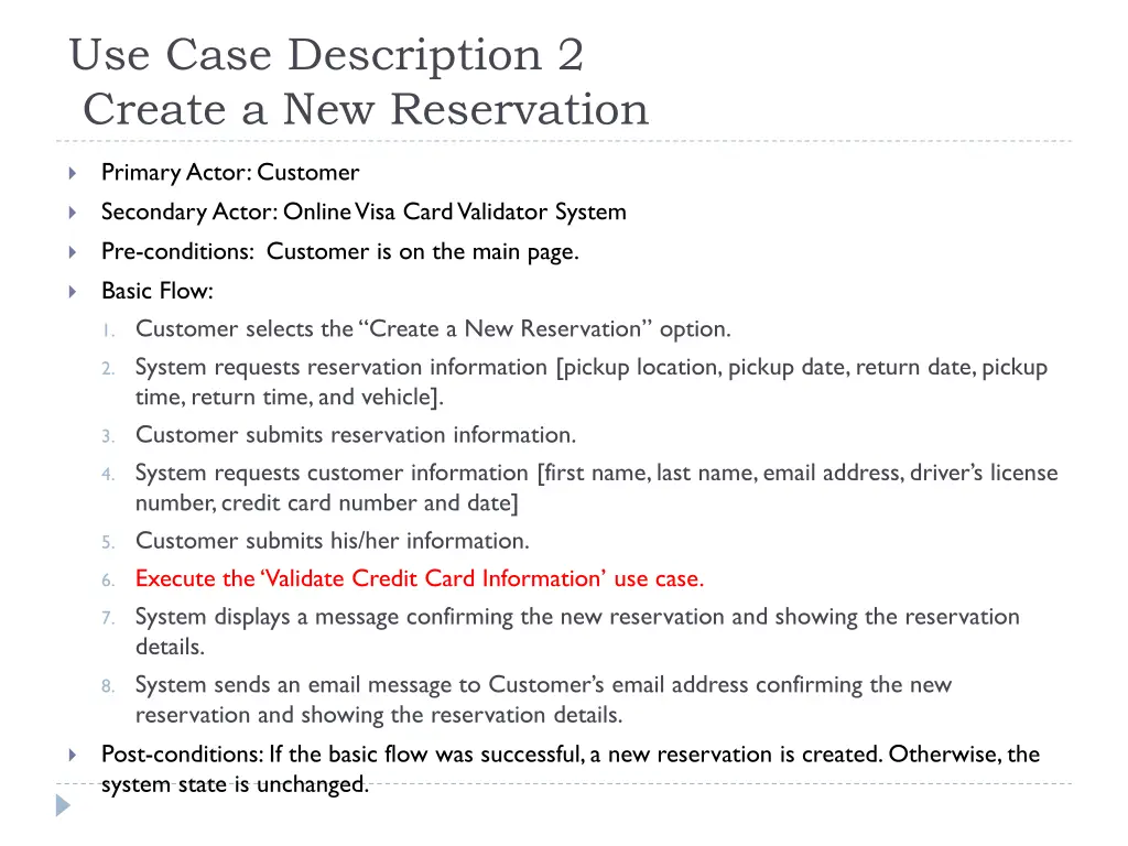 use case description 2 create a new reservation