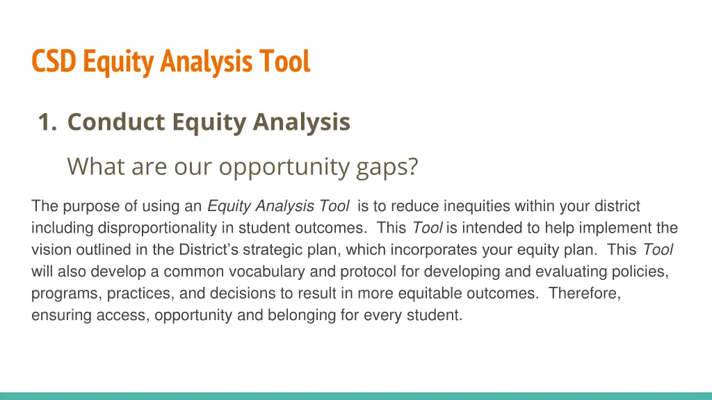 csd equity analysis tool