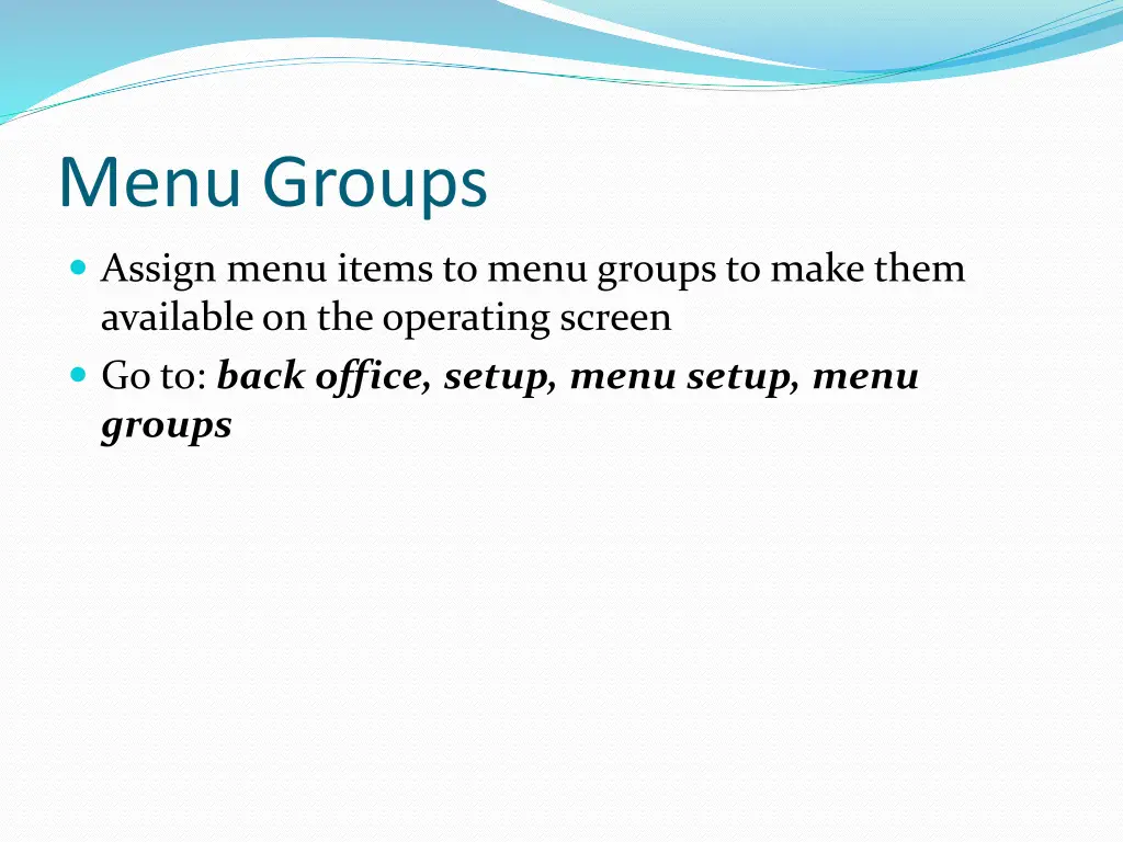 menu groups