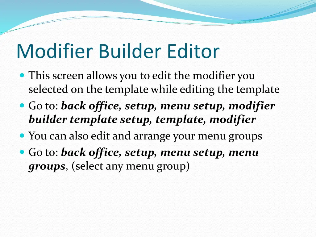 modifier builder editor