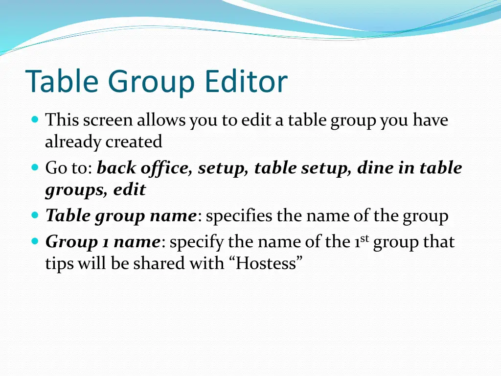 table group editor