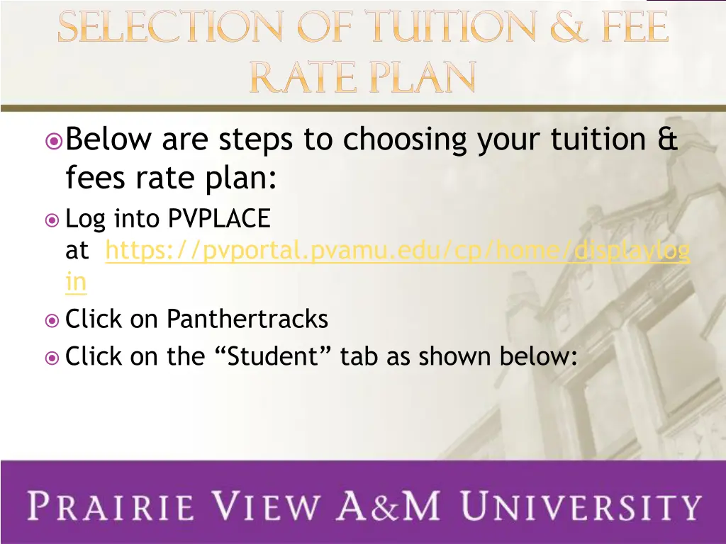 selection of tuition fee selection of tuition