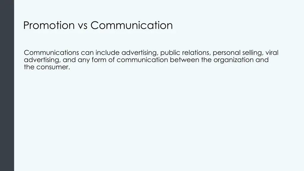 promotion vs communication