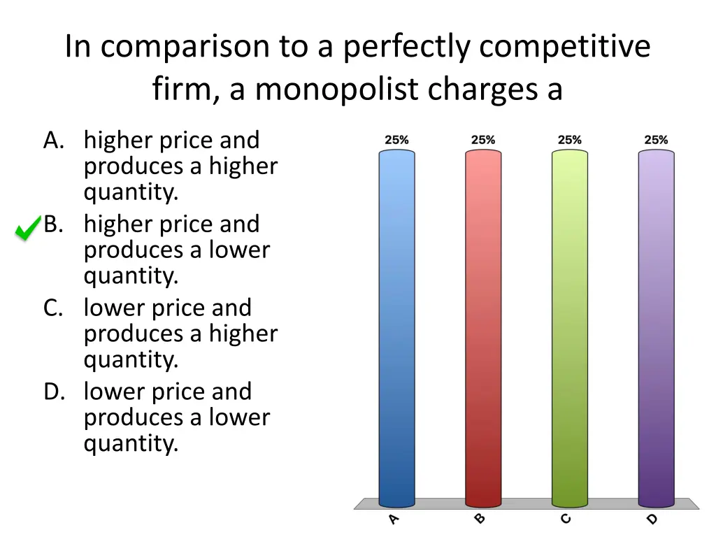 in comparison to a perfectly competitive firm