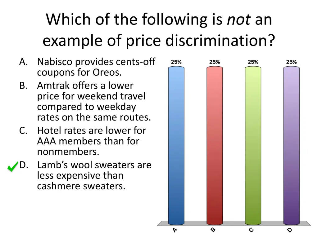 which of the following is not an example of price