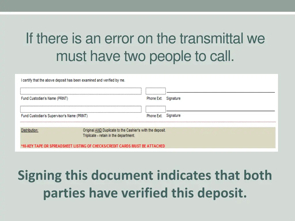 if there is an error on the transmittal we must