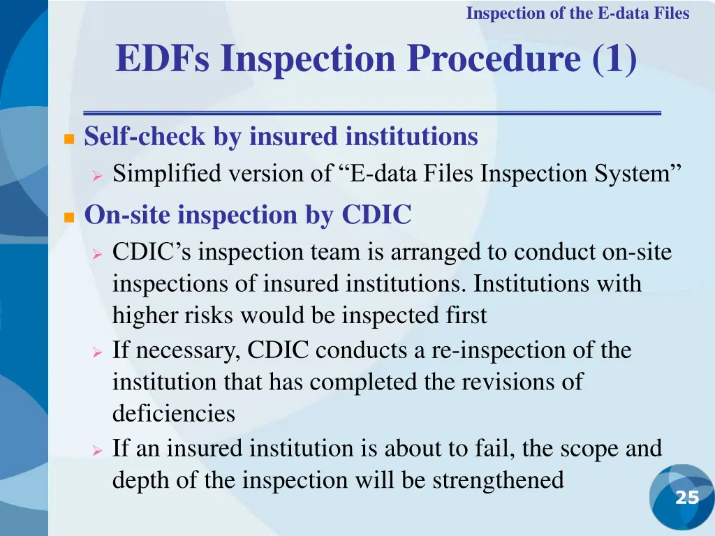 inspection of the e data files 2