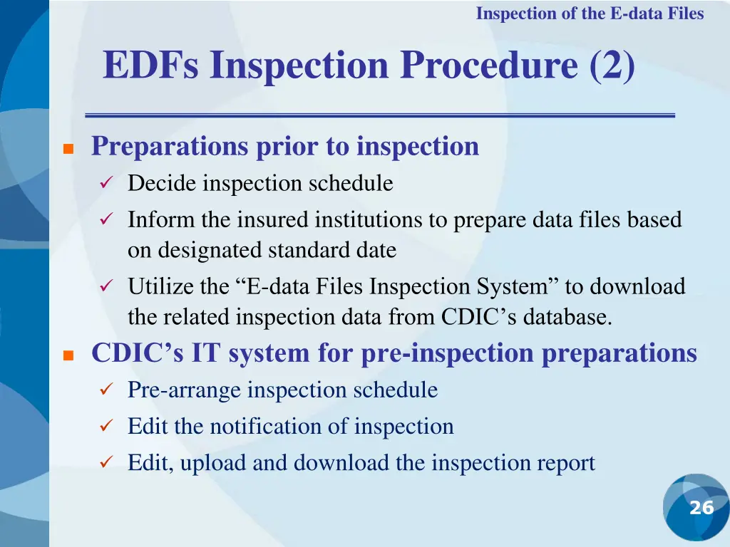 inspection of the e data files 3