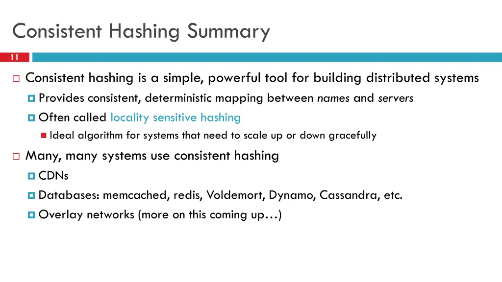 consistent hashing summary